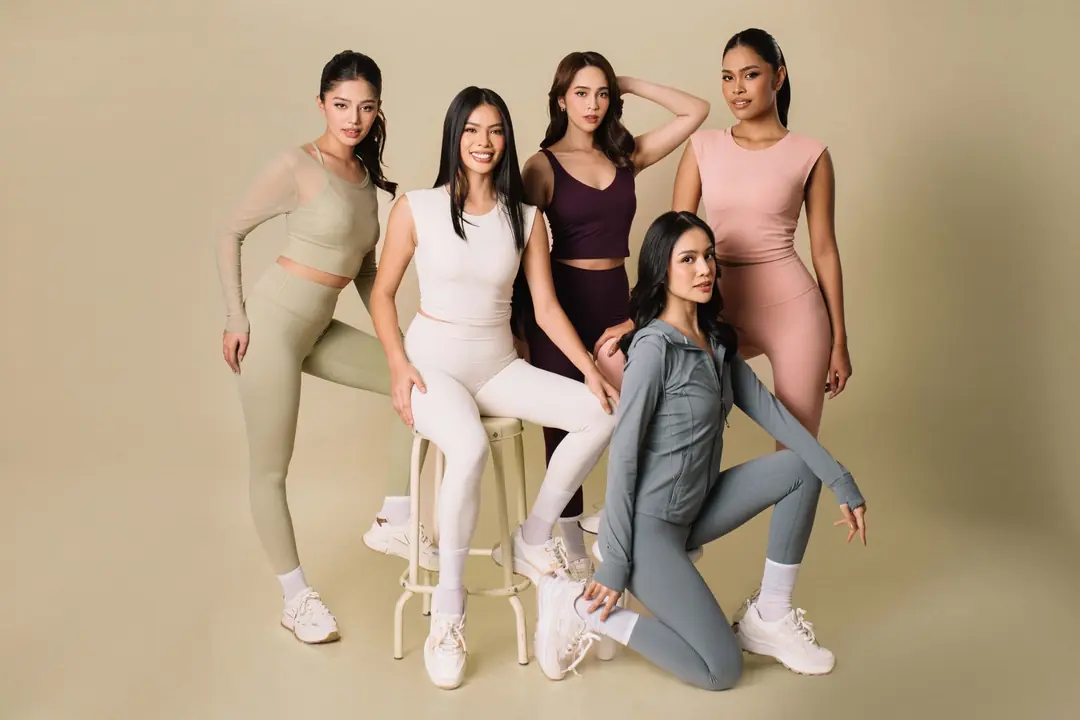 A group of women in colourful Reset workout sets